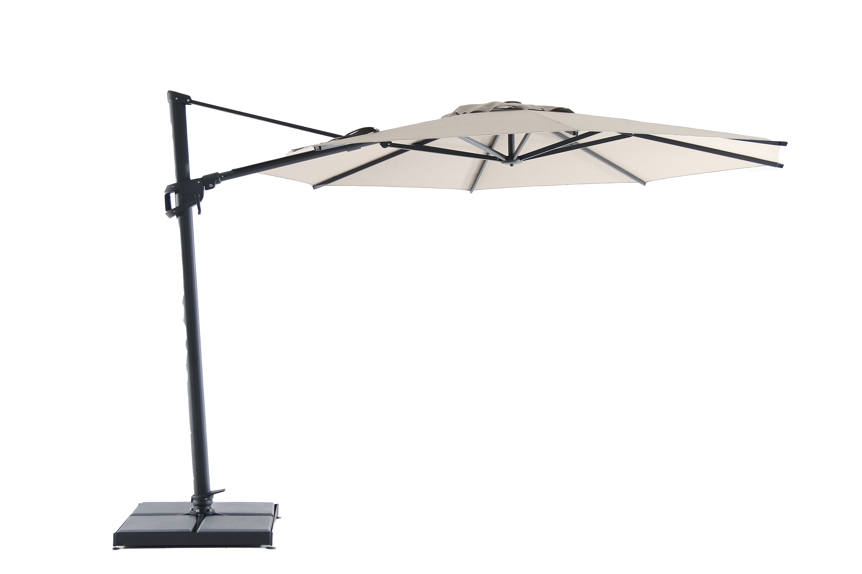 10ft Round Full Aluminum Functional High Quality Hanging Umbrella, MEERU