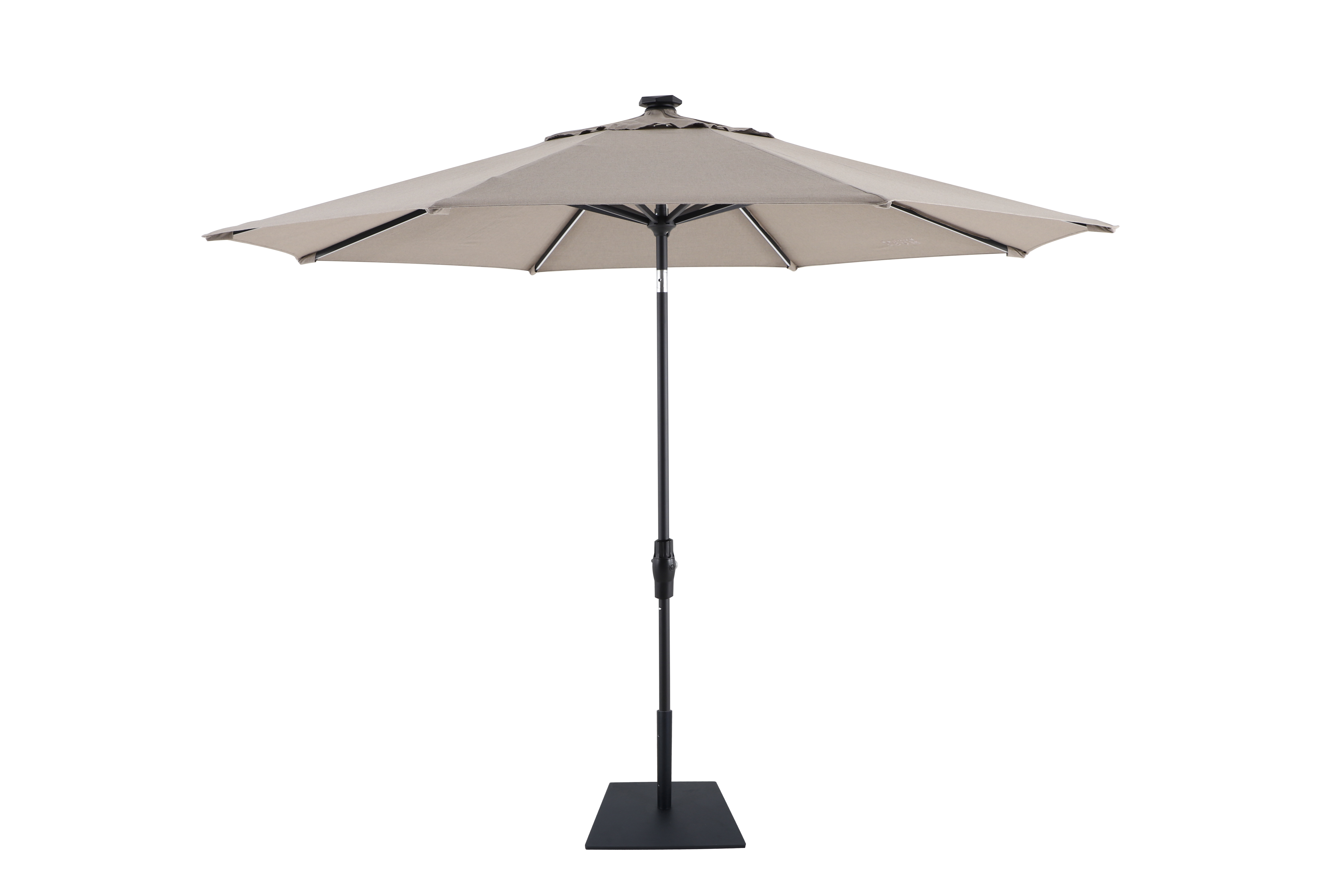 10ft LED light Infinite angle tilting Aluminum Commercial Market Umbrella, Mirihi